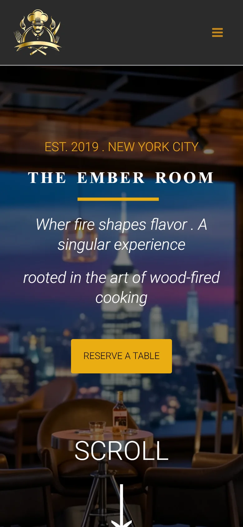 موقع The Ember Room على الهاتف