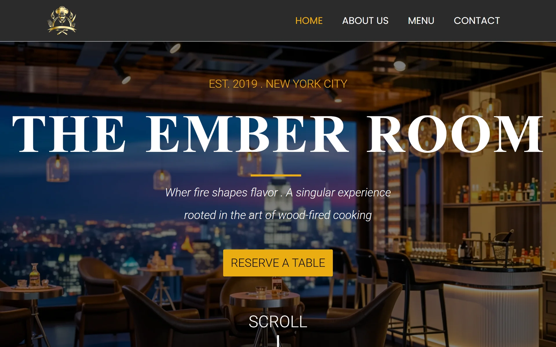 مشروع موقع The Ember Room (يُفتح في نافذة جديدة)
